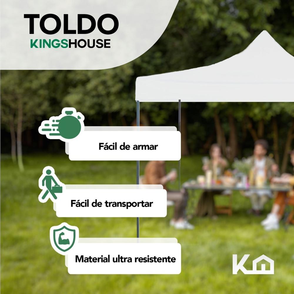 Toldo Carpa Impermeable Plegable De Acero 3x3m Kingsman