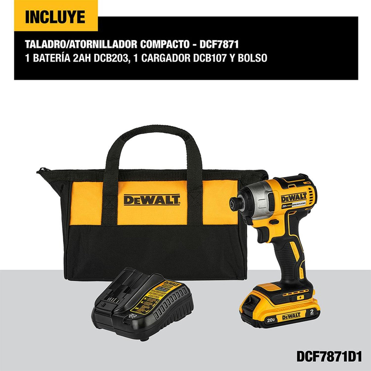 Atornillador Inalambrico Pistola Impacto Kit Dewalt Bateria