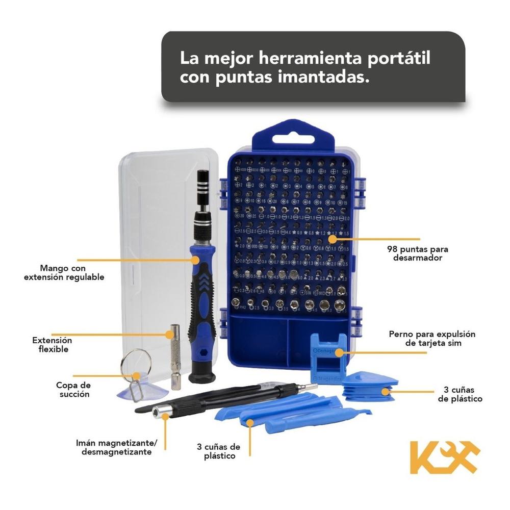 Herramienta Reparacion de Celular y Varios Equipos con 117 Piezas 300160 Kingsman