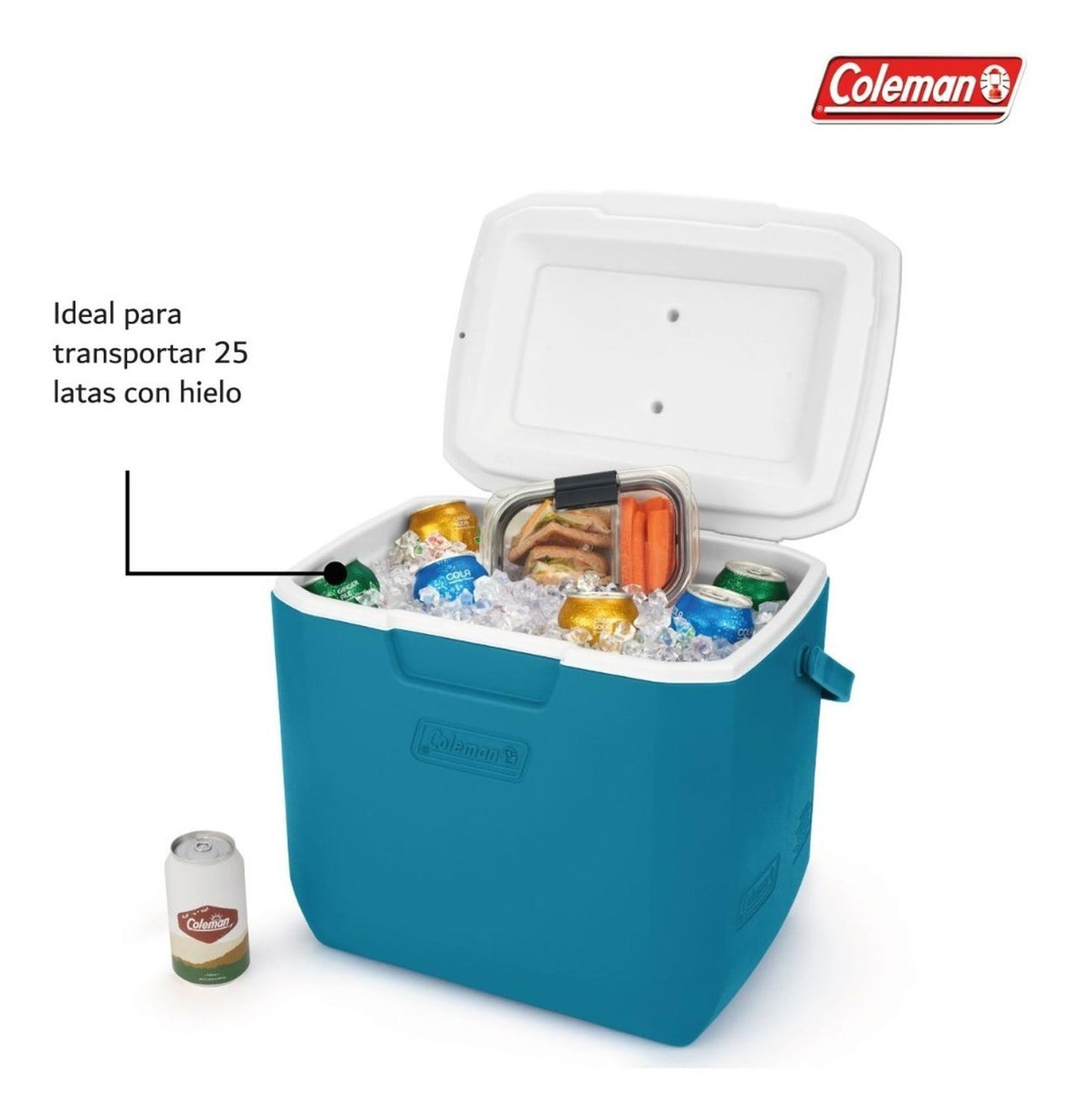 Hielera Coleman 30qt 28 Litros Para 25 Latas Tapa Portavasos