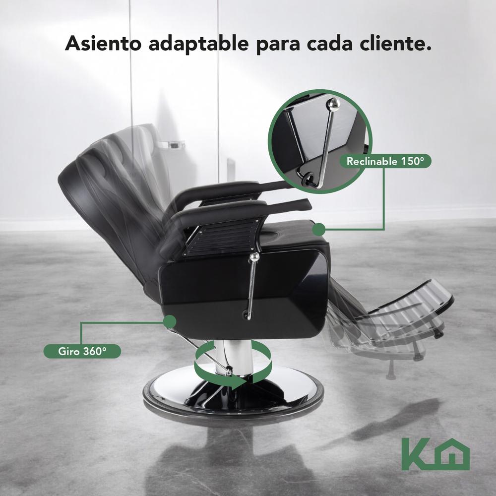 Silla Sillón Barbero Hidráulico Reposapiés Estética Uso Rudo