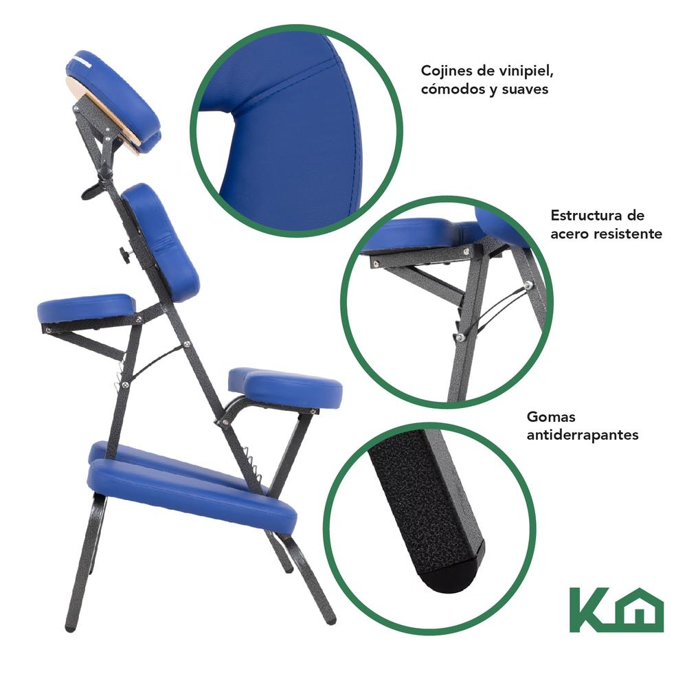 Silla Masaje Portatil Vinil Shiatsu Confort Premium Tattoo