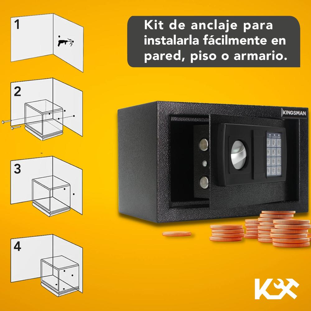 Caja Fuerte Digital Color Negro 31x20x20 cm KMCF31N Kingsman