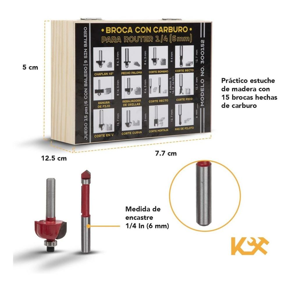 Broca para Router con Carburo de 1/4