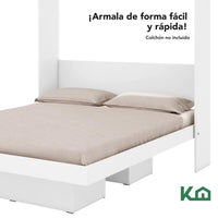 Thumbnail for Base Cama Matrimonial Abatible Blanca KingsHouse Desmontable