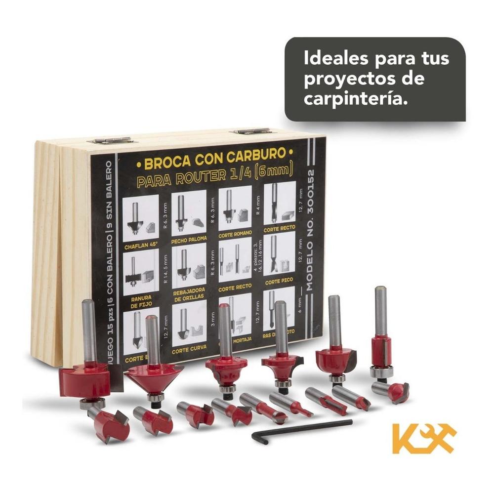 Broca para Router con Carburo de 1/4