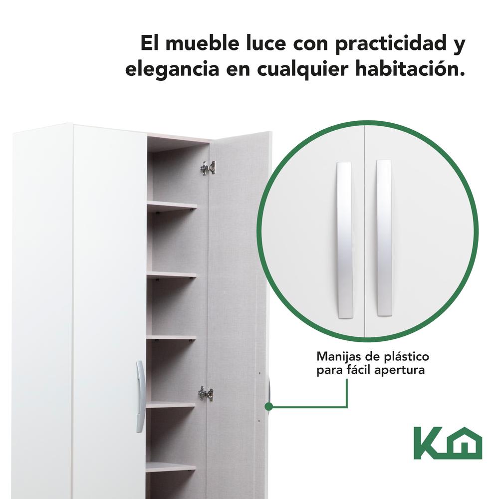 Mueble Armario Closet Multiuso 2 Puertas + Estantes Mdp Casa