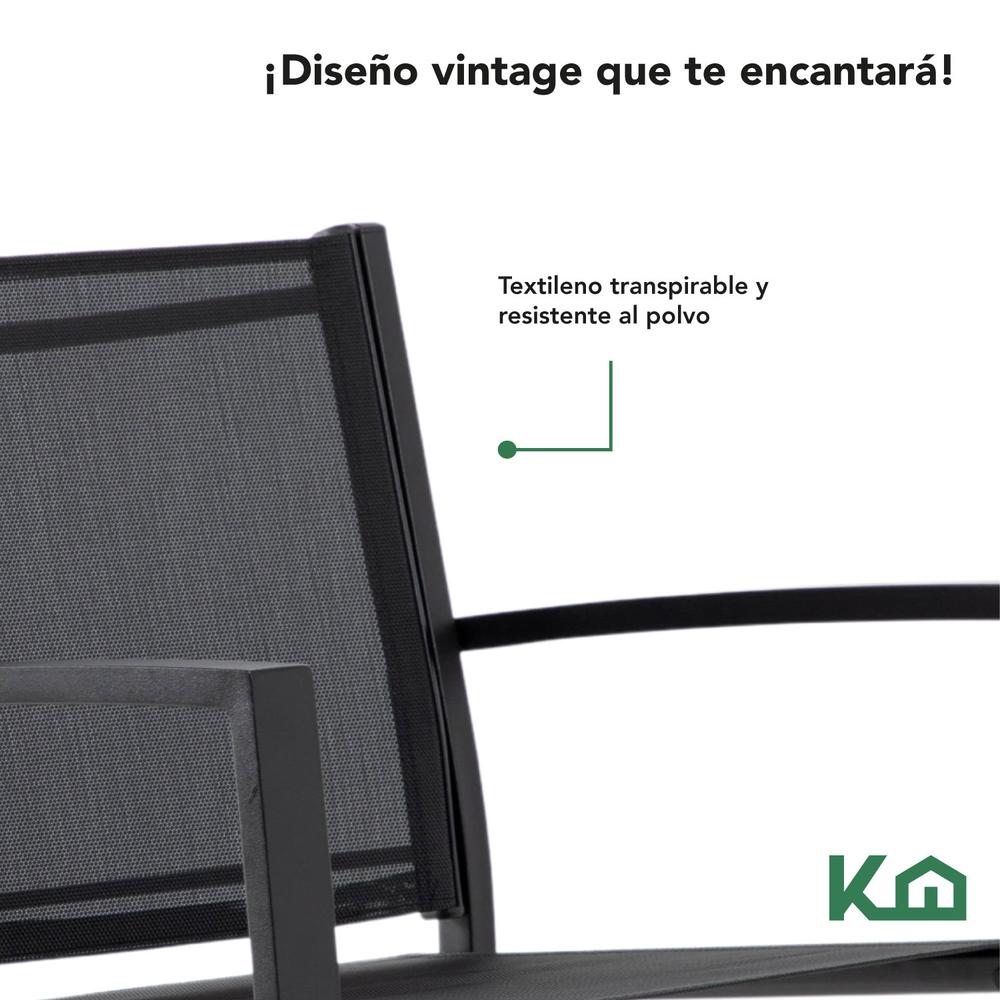 Sala Exterior para Jardin Textileno Sillas Sillon Mesa 4Pzas