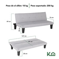 Thumbnail for Sofa Cama Plegable Individual Sillón Minimalista Reclinable