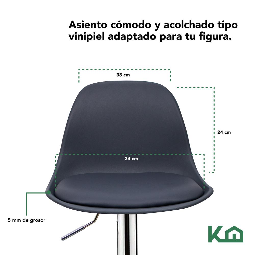 Banco Silla De Comedor Giratorio Respaldo Set 2pzs Cafeteria