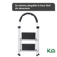 Thumbnail for Escalera Tubular Plegable Taburete Acero 2 Escalones RY-M2 KingsHouse