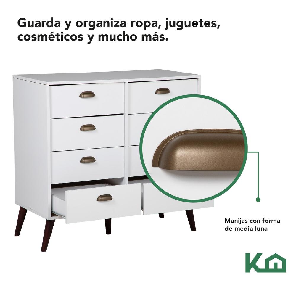 Buro Cajonera Cómoda Mueble Multiusos 8 Cajones Recamara