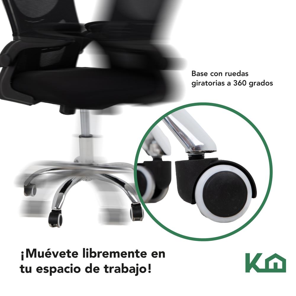 Silla Giratoria de Escritorio Ergonomica Negra Mesh Oficina