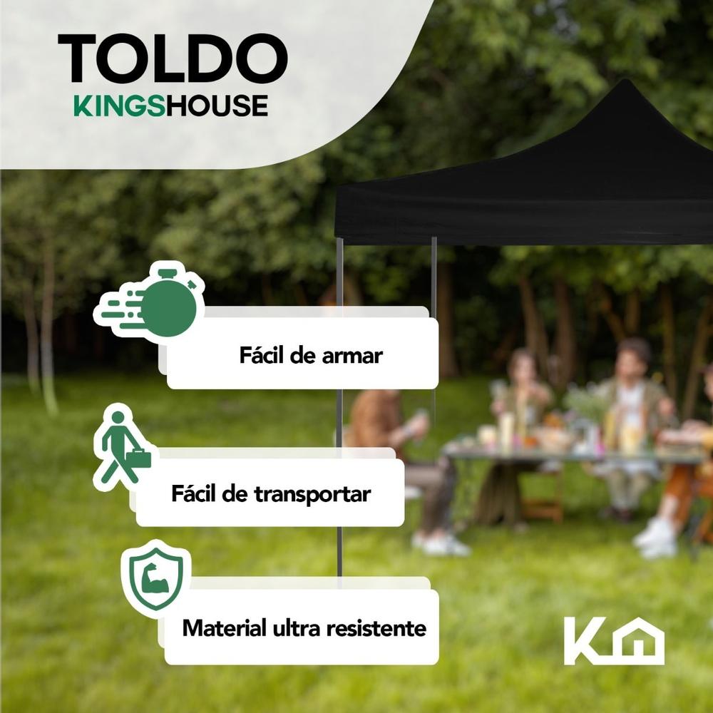 Toldo Carpa Impermeable Plegable De Acero 3x3m Kingsman