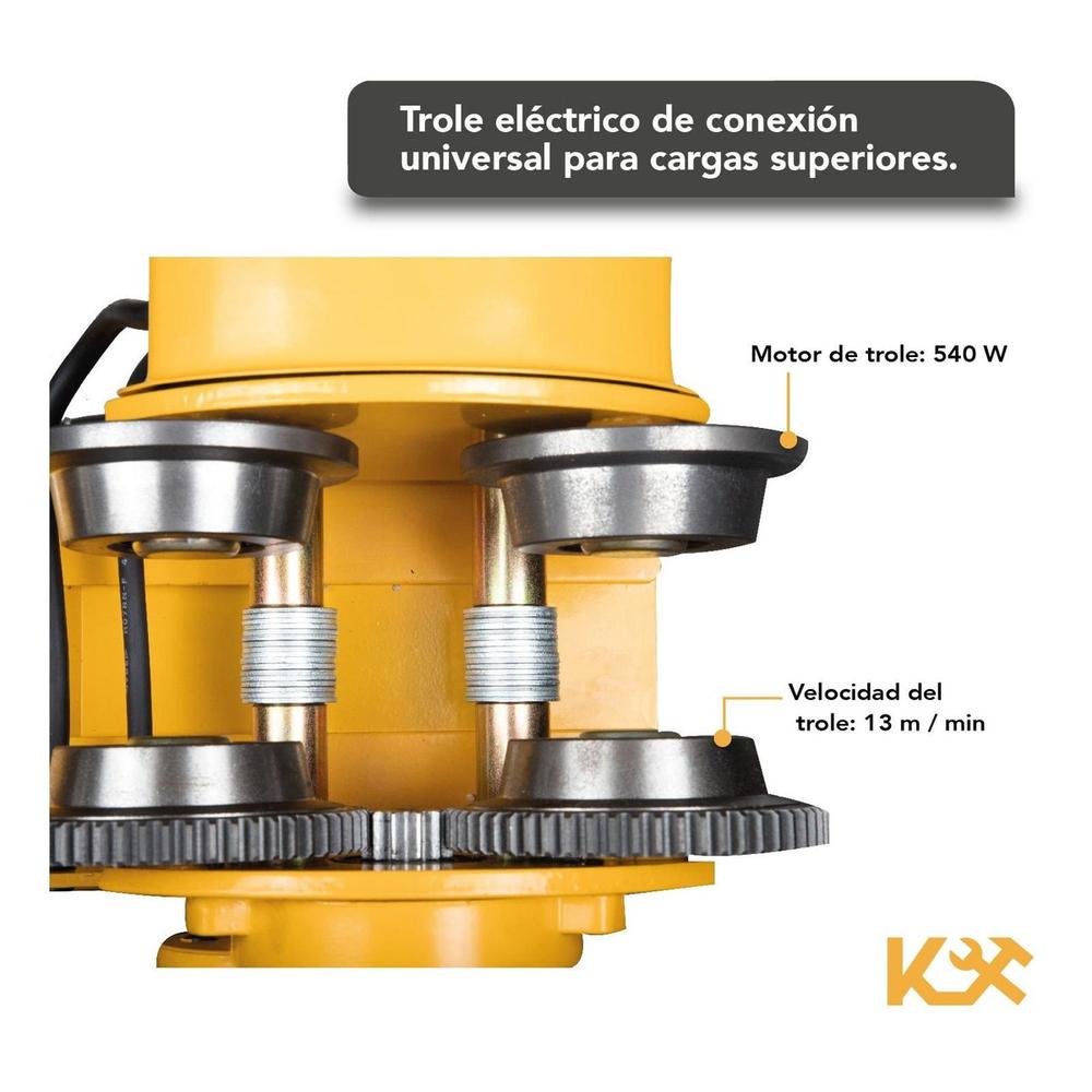 Trole Electrico Con Polipasto Electrico de 600 a 990 kg con 20m Cable 220V HDGD-990CB 1200C Kingsman