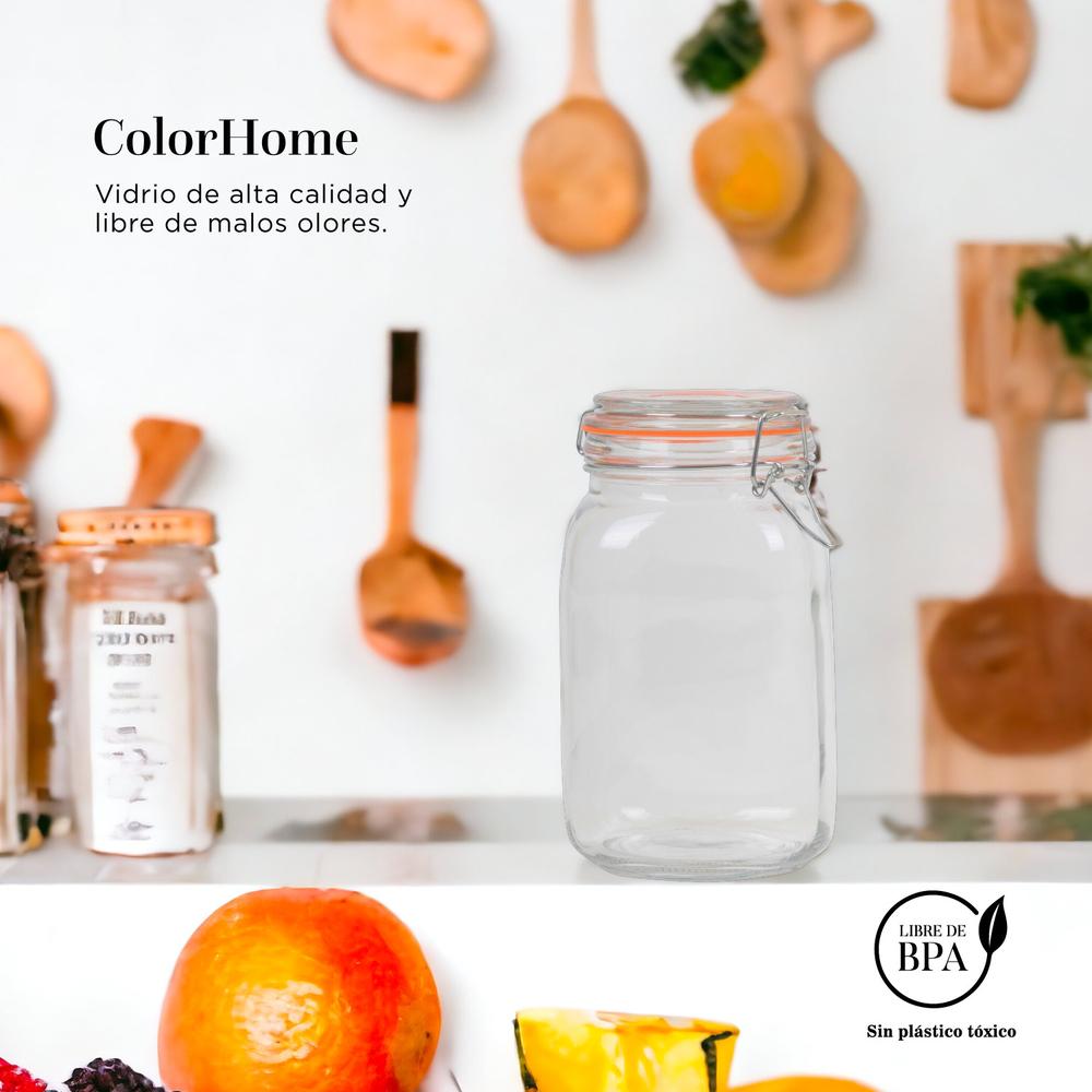 Contenedor para Almacenaje Cristal con Tapa Hermetica 1.5 Litros COLORJAR1-5 ColorHome