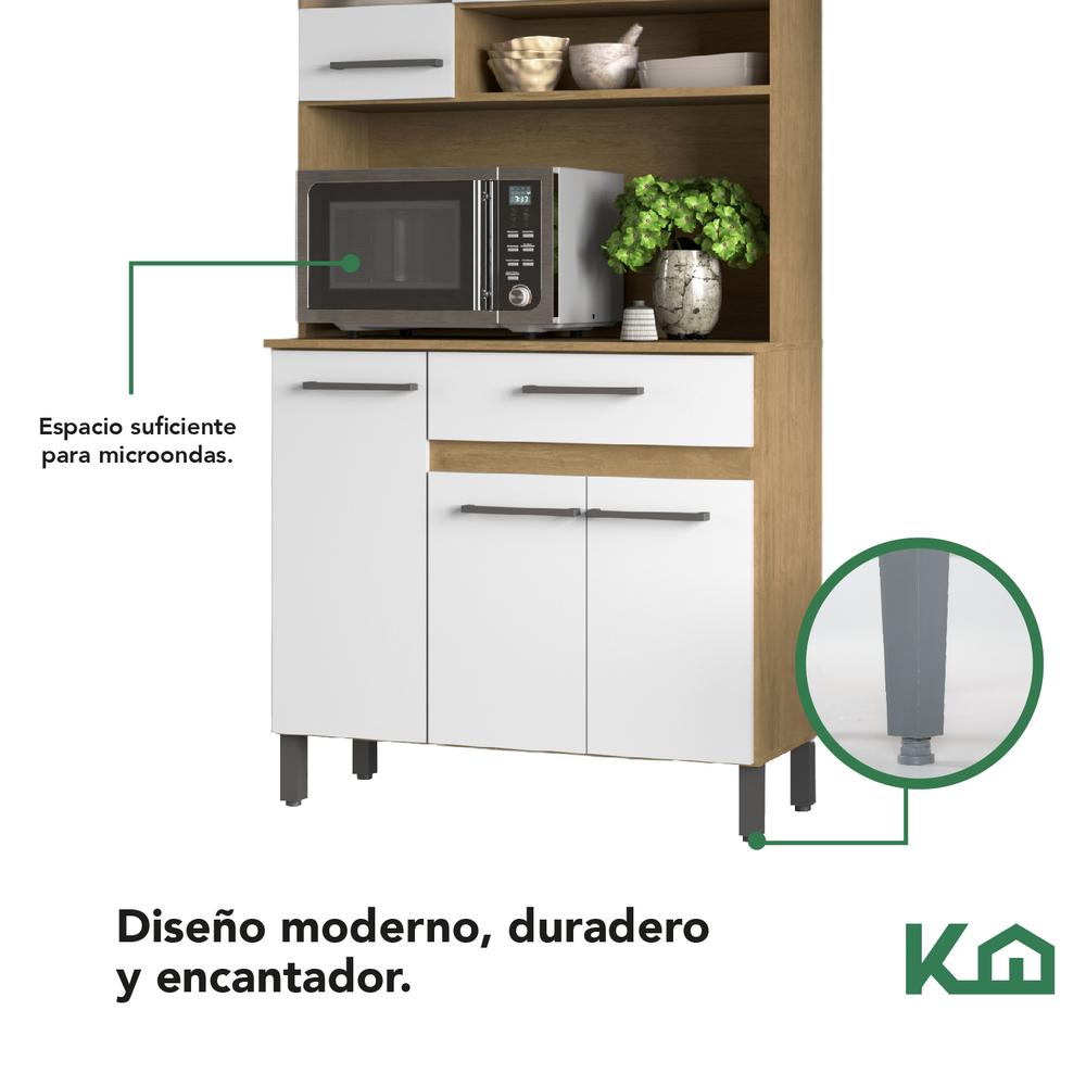 Mueble Rack Cocina Multiuso Alacena 6 Repisas Madera Estante