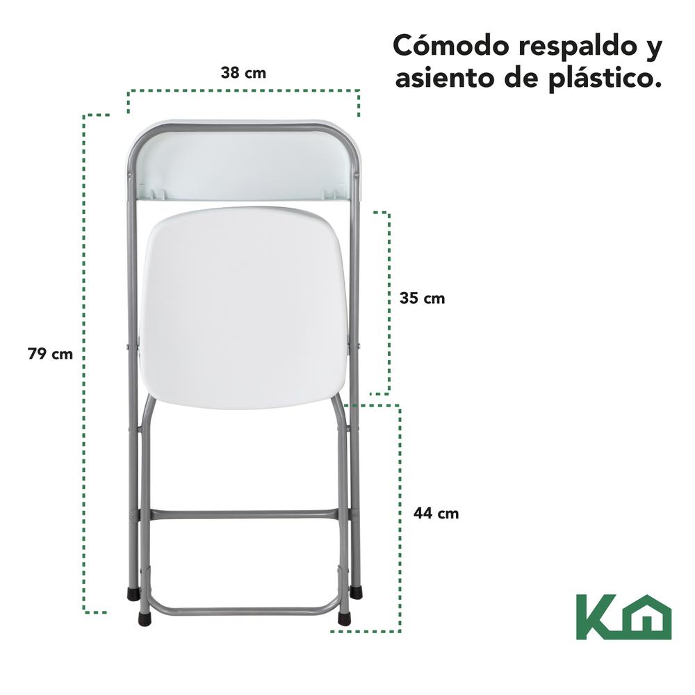 Juego 10 Pz Silla Plegable Plastico 44x44x79 cm KingsHouse