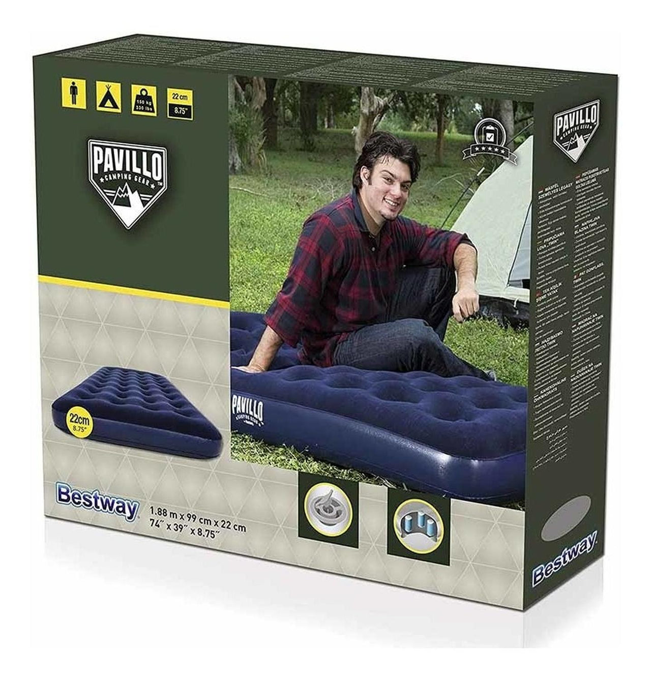 Colchon Inflable Cama Individual 188x99cm Camping Bestway