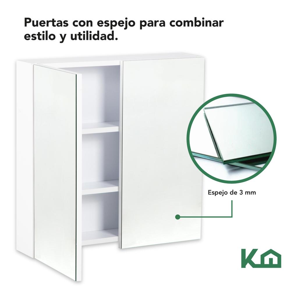 Botiquin Con Espejo Para Baño Organizador 2 Puertas Gabinete