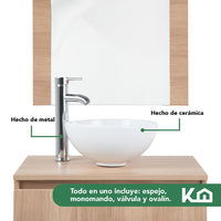 Thumbnail for Mueble Gabinete Para Baño Lavamanos Con Espejo Lavabo Ovalin