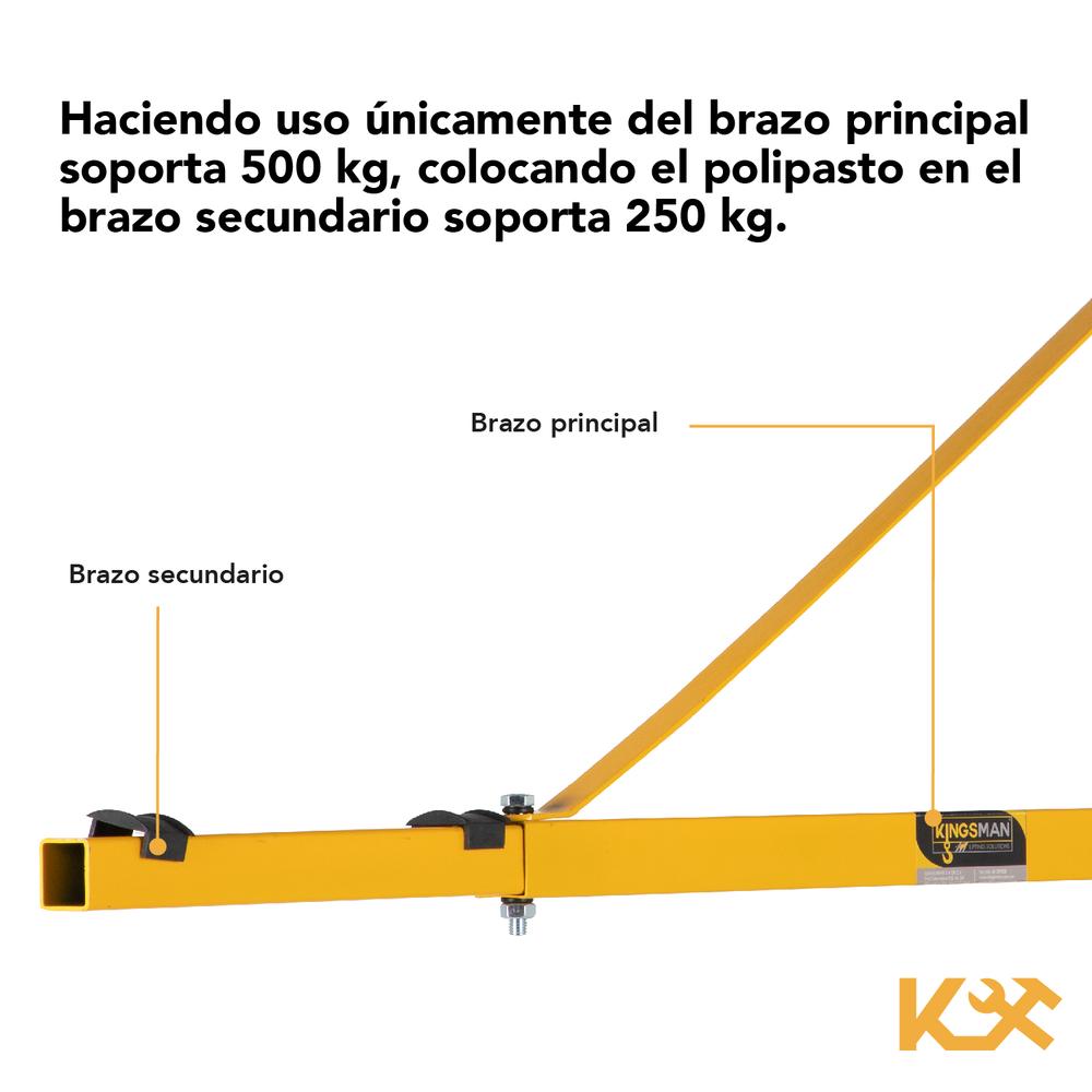 Soporte para Polipasto Con Giro 180 Grados Capacidad 300-600 Kg Largo 110 cm HST-250-1100 Kingsman