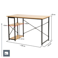 Thumbnail for Escritorio Con 2 Repisas Madera Estructura Metal Minimalista