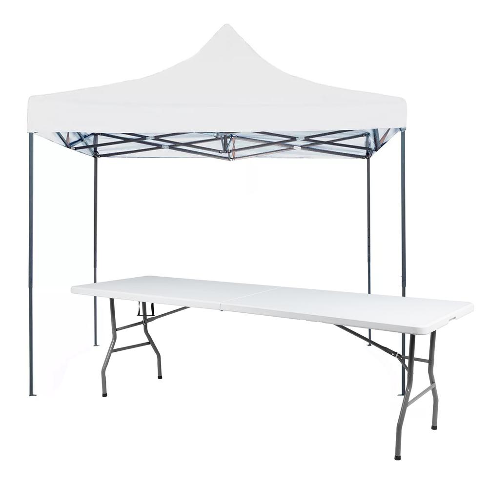 Toldo Carpa Impermeable 3x3 M + Mesa Plegable 180cm portatil