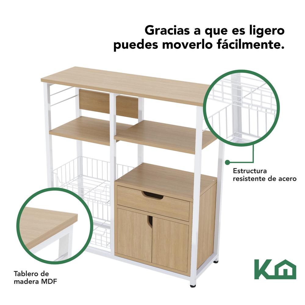 Rack Mueble Multiusos Cajon Repisas Microondas Cocina Hogar