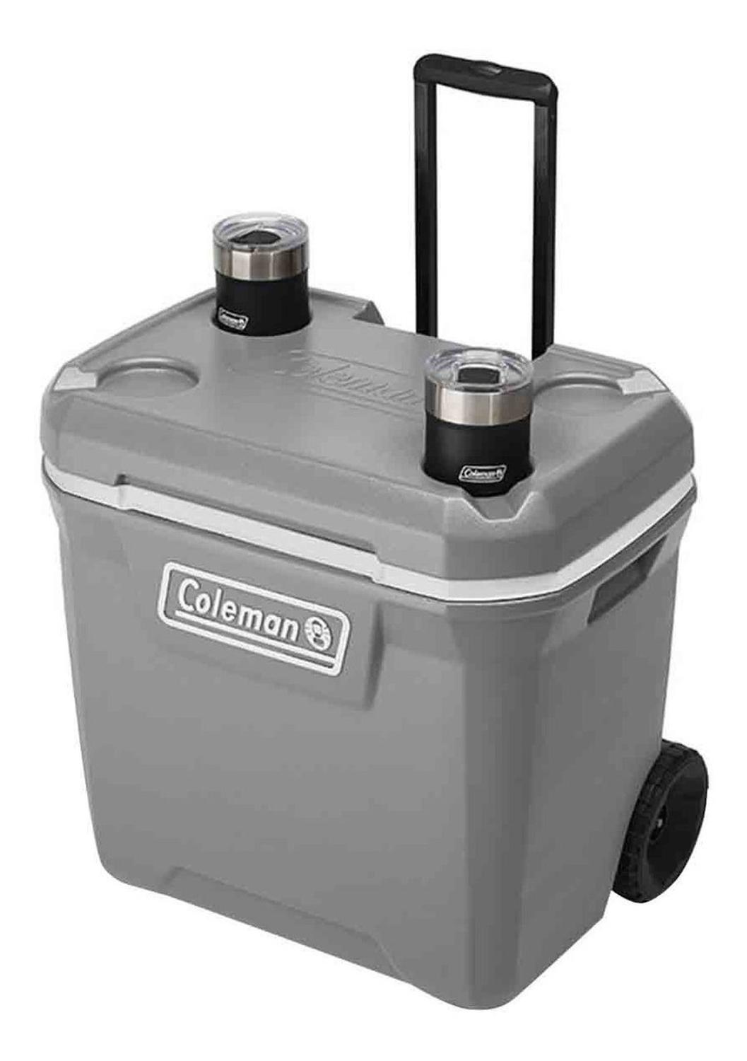 Hielera 316 Cooler 65 QT para 101 Latas Gris con Ruedas 3000006476 Coleman