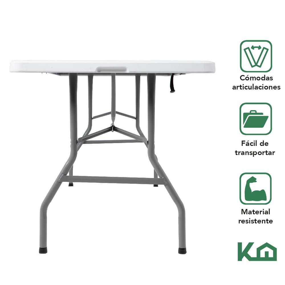 Mesa Plegable 180cm Portatil Portafolio Fiesta Jardin 2pzas