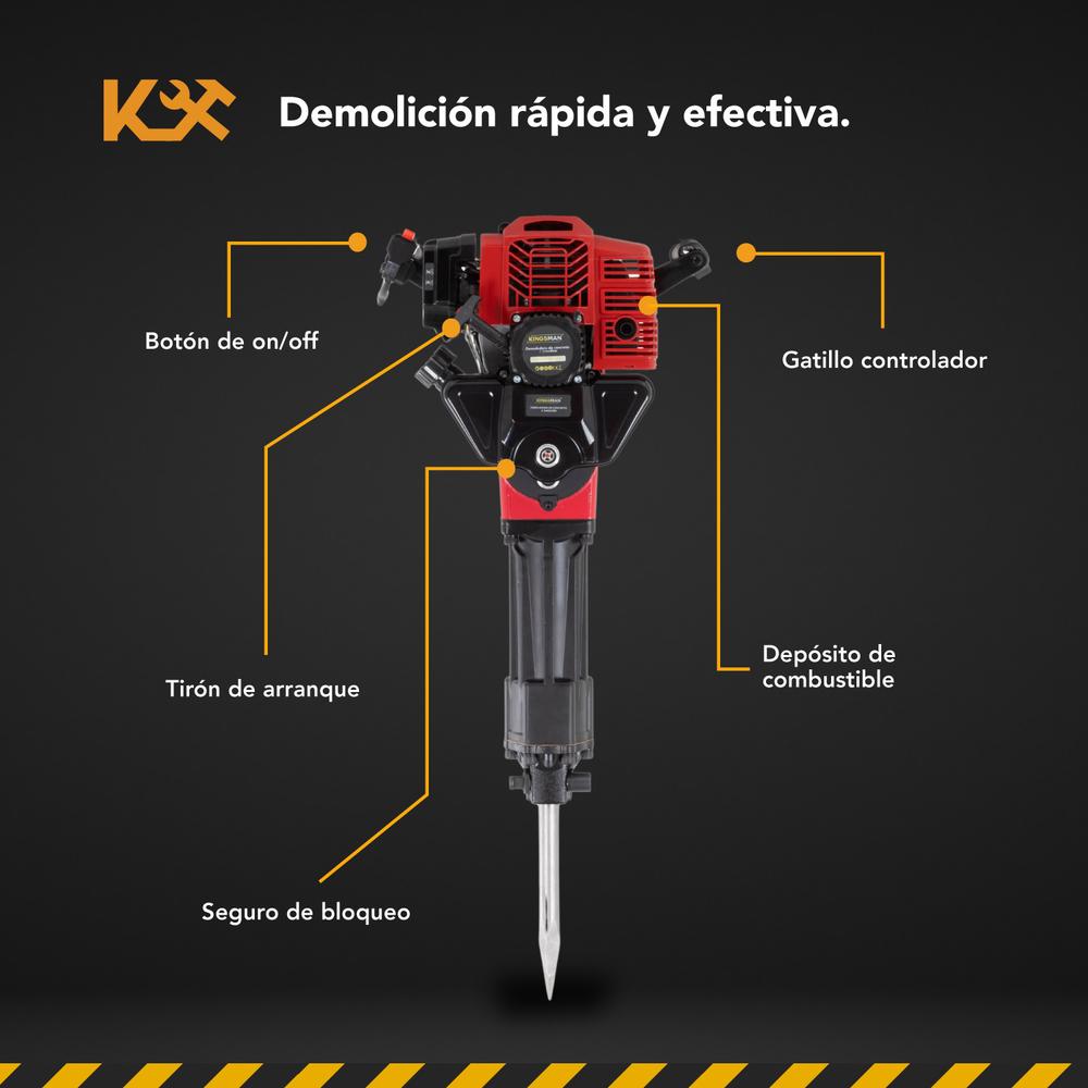 Martillo Demoledor Rompedor De Concreto A Gasolina 52CC 3HP