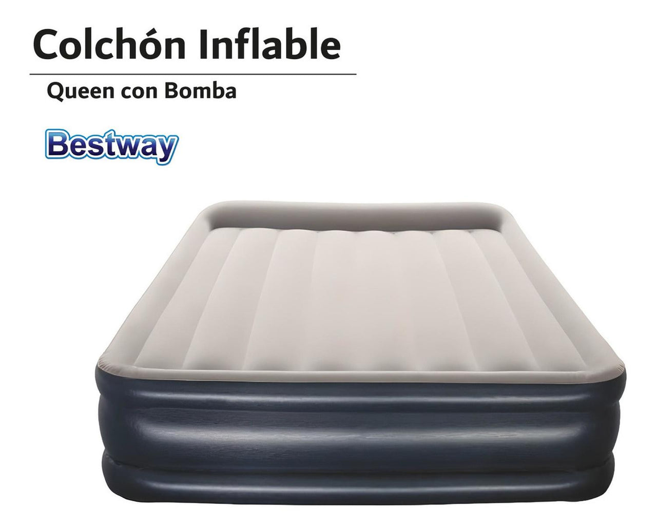 Colchón Inflable Queen Con Bomba De Aire Camping Bestway