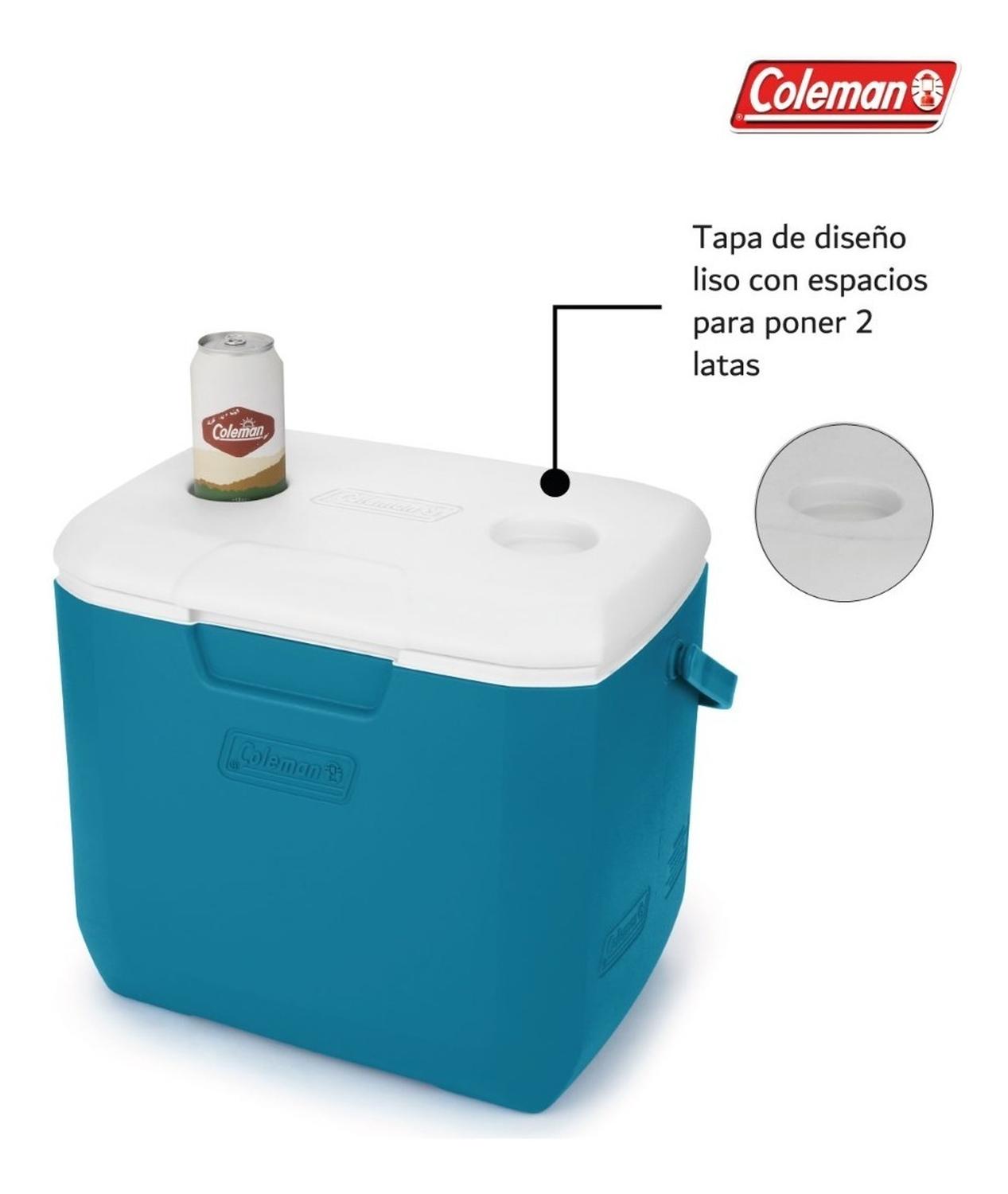 Hielera Coleman 30qt 28 Litros Para 25 Latas Tapa Portavasos