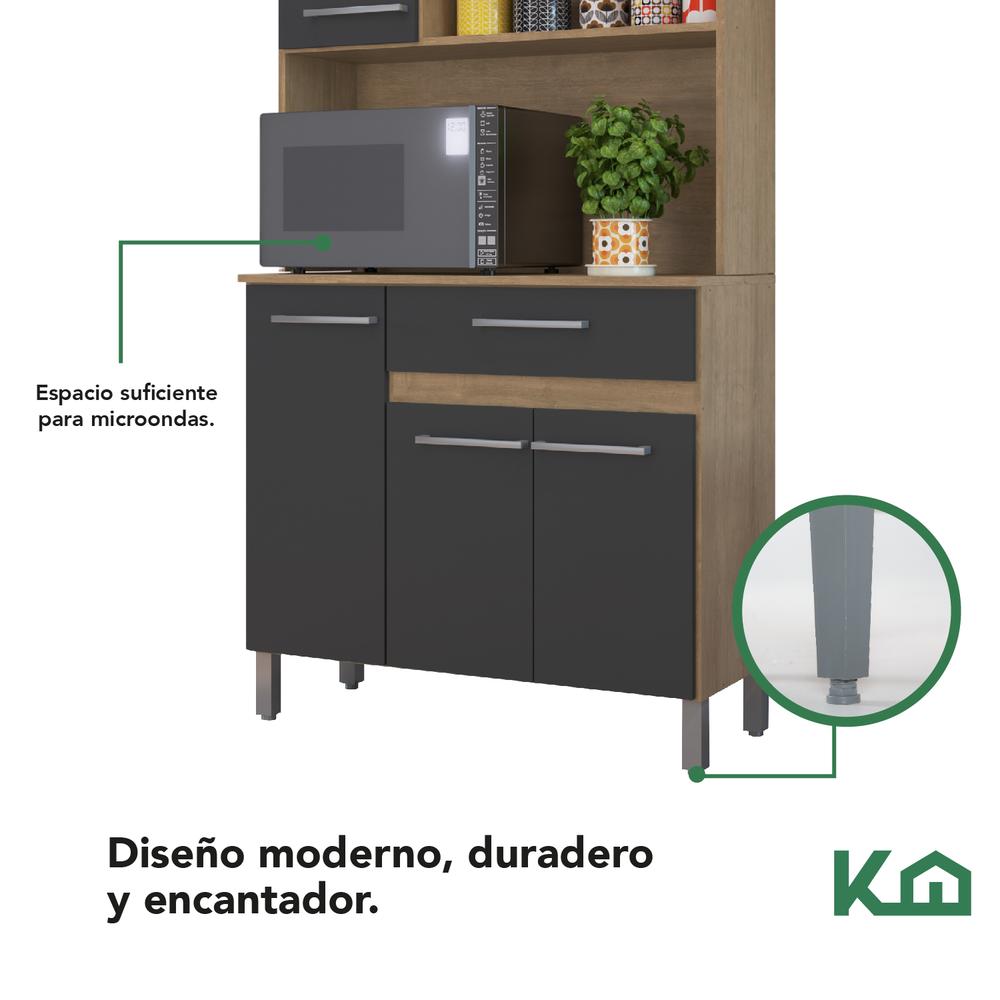 Mueble Rack Cocina Multiuso Alacena 6 Repisas Madera Estante