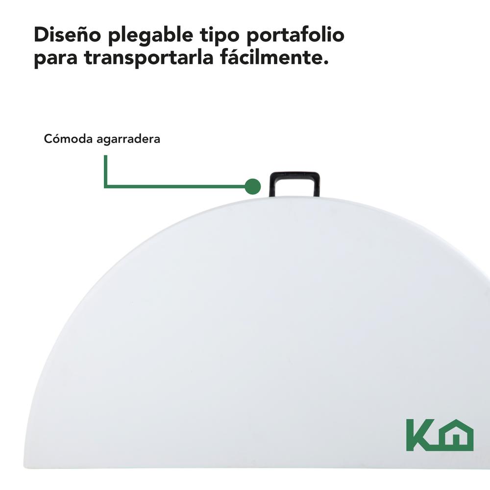 Mesa Redonda Comedor Plegable Portatil Evento 122 cm Blanca