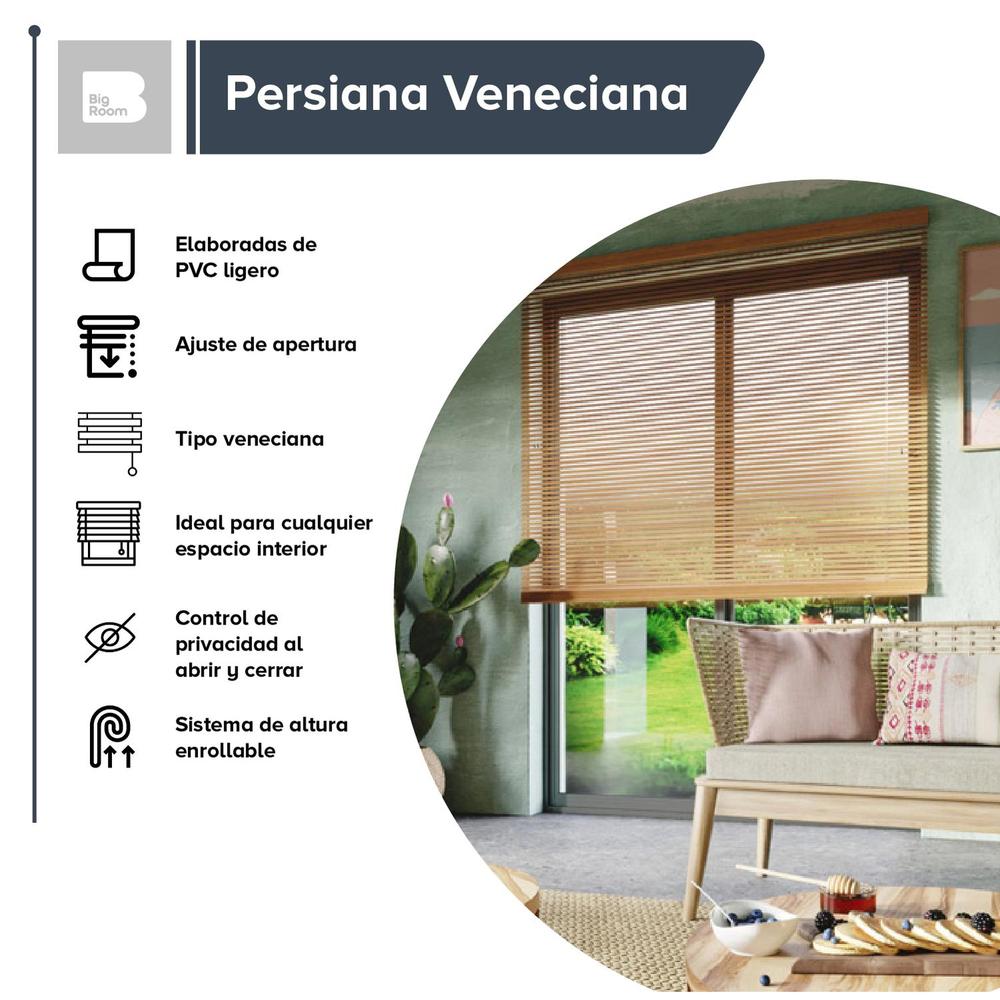 Persiana Horizontal Enrollable Pvc 160x120 Ajustable Moderna