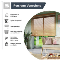 Thumbnail for Persiana Horizontal Enrollable Pvc 160x120 Ajustable Moderna