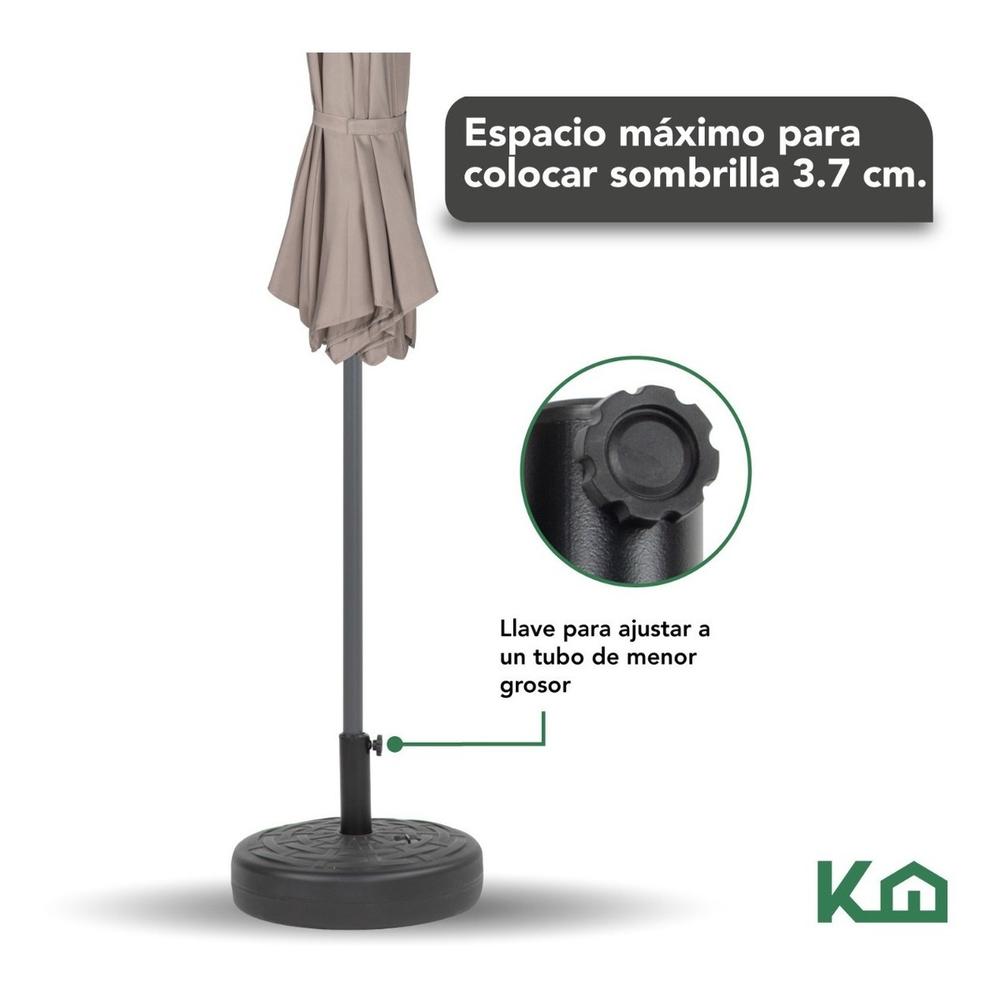 Sombrilla Jardin 2.70m Angulo Inclinacion + Base Rellenable