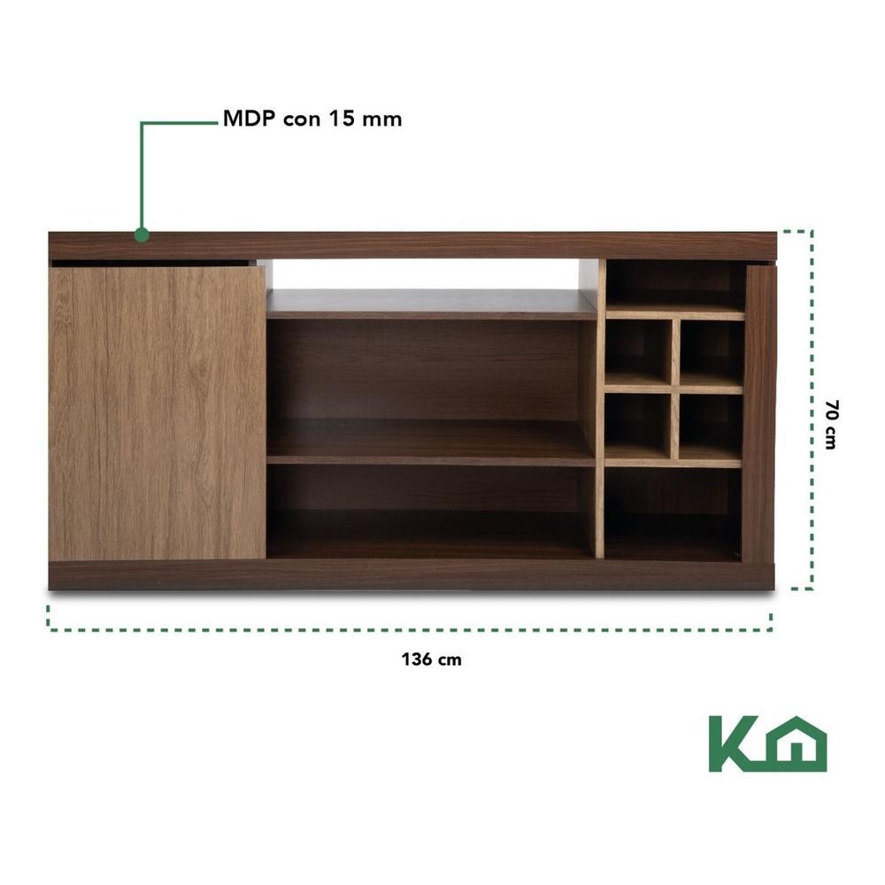 Rack Mueble para TV Cafe con Crema Grosor 15 mm 70x136x38 cm RK100