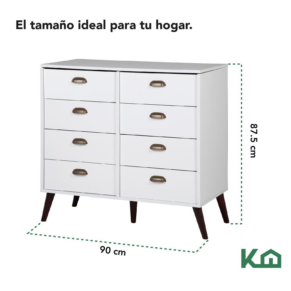 Buro Cajonera Cómoda Mueble Multiusos 8 Cajones Recamara