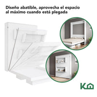 Thumbnail for Base Cama Matrimonial Abatible Blanca KingsHouse Desmontable