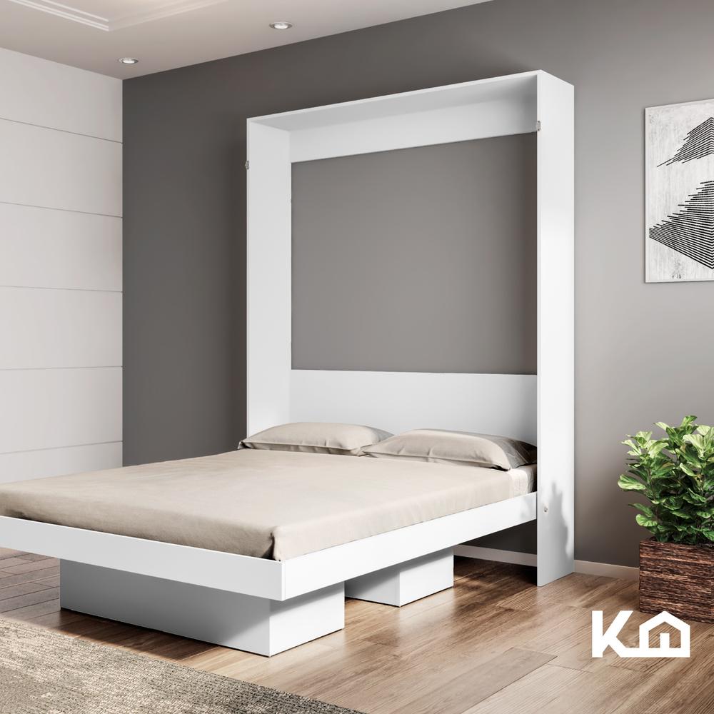 Base Cama Matrimonial Abatible Blanca KingsHouse Desmontable