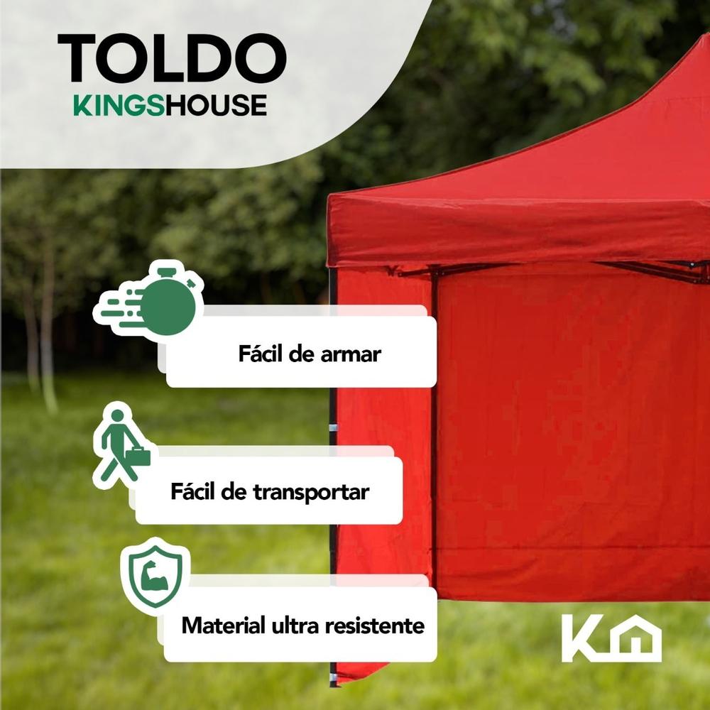 Toldo Carpa Con Pared Impermeable Plegable Acero 3x3 M