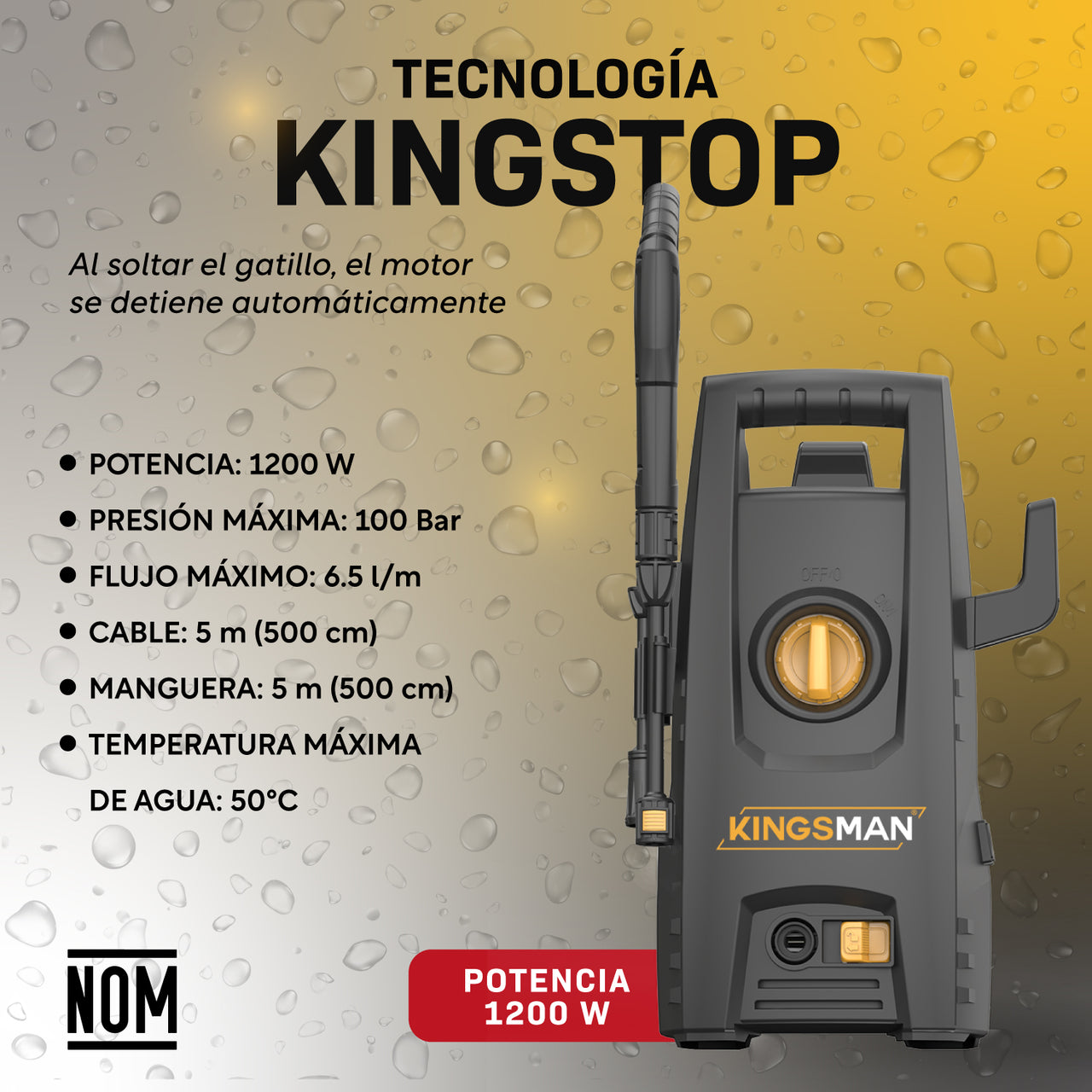 Hidrolavadora Electrica Portatil 1300 Psi 1200w + Accesorios