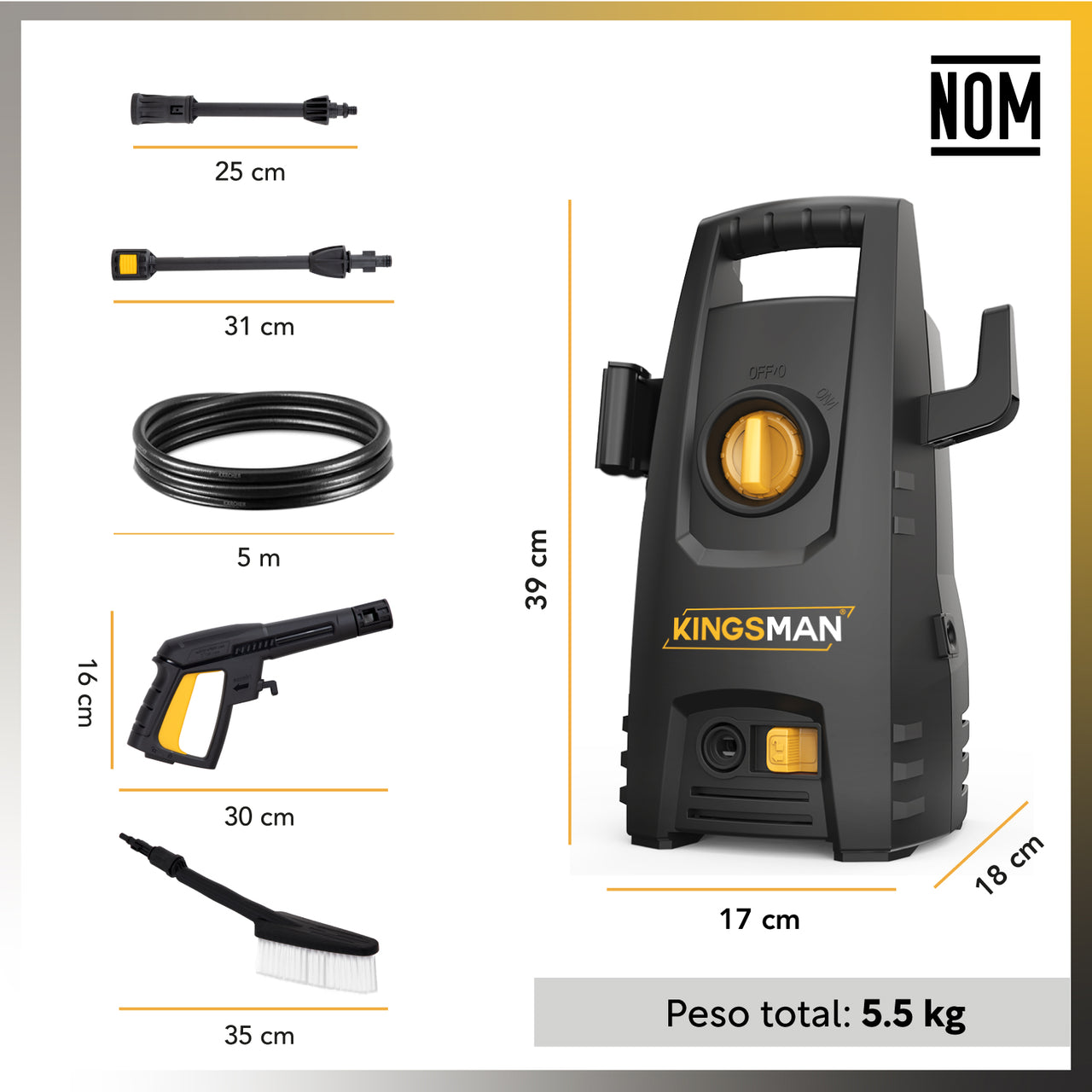 Hidrolavadora Electrica Portatil 1300 Psi 1200w + Accesorios