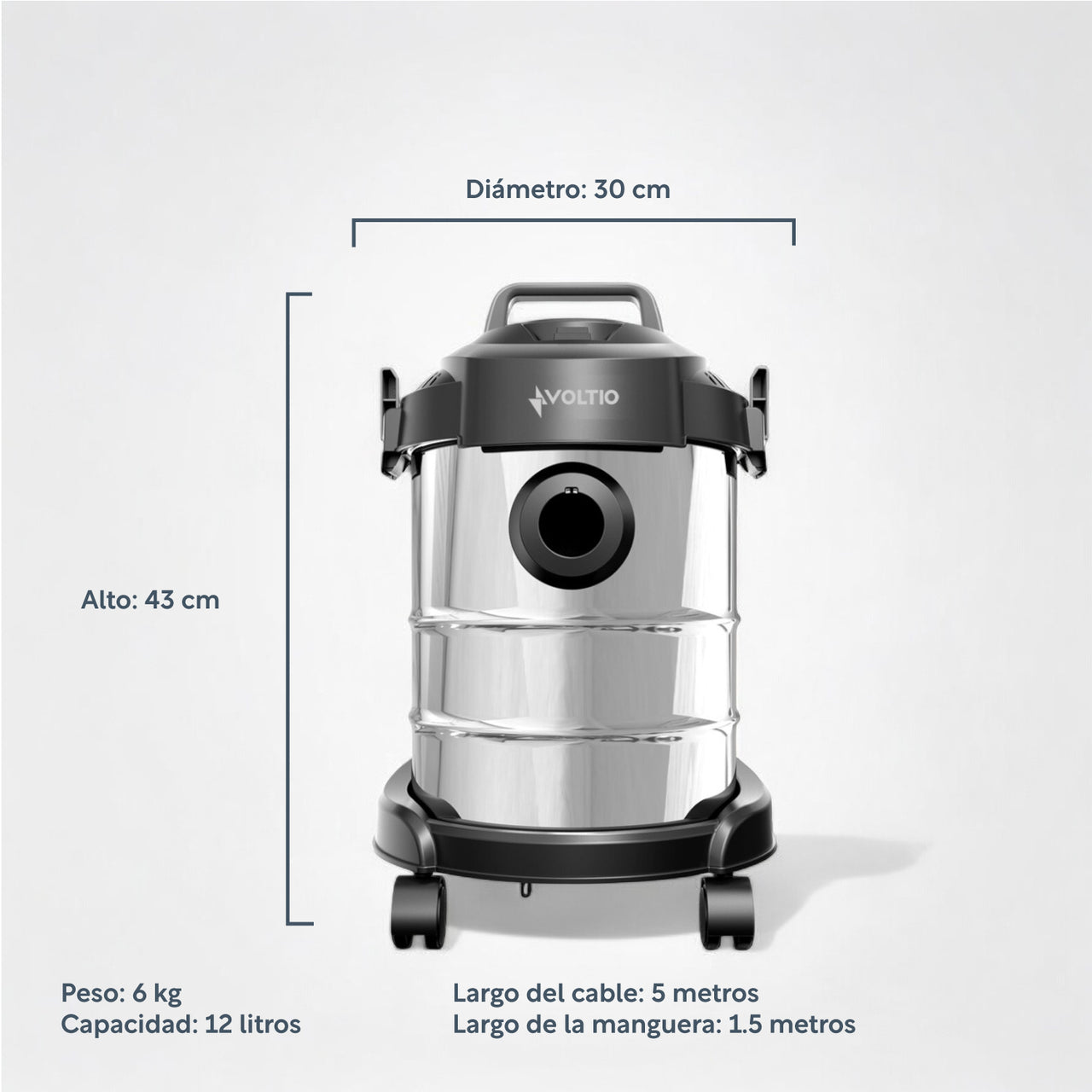 Aspiradora de tacho 3 En 1 Acero sopladora aspira liquido