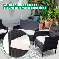 Thumbnail for Sala para Exteriores Jardin de Mimbre Negro Cojines