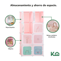 Closet Ropero Organizador Plastico 8 Cubos Infantil Portatil