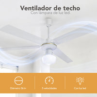 Thumbnail for Ventilador De Techo C/ Luz Led Lámpara 56